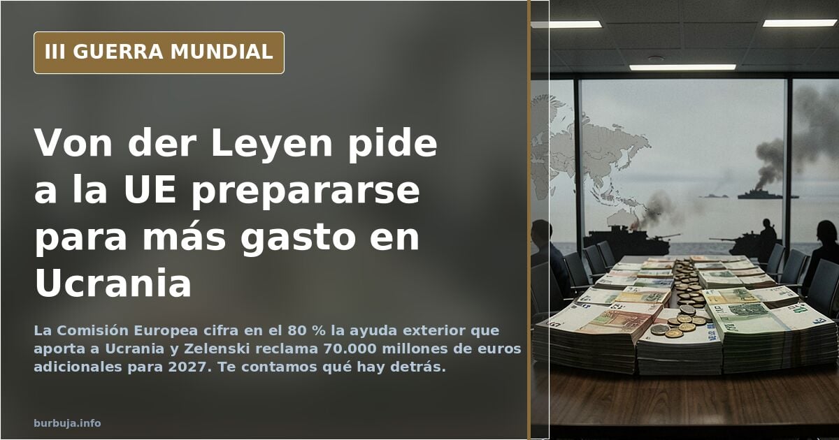 Úrsula Von der Leyen pide a la Unión Europea, y a sus socios, prepararse para asumir los crecientes gastos de Ucrania. Ukros piden 70 mm euros.