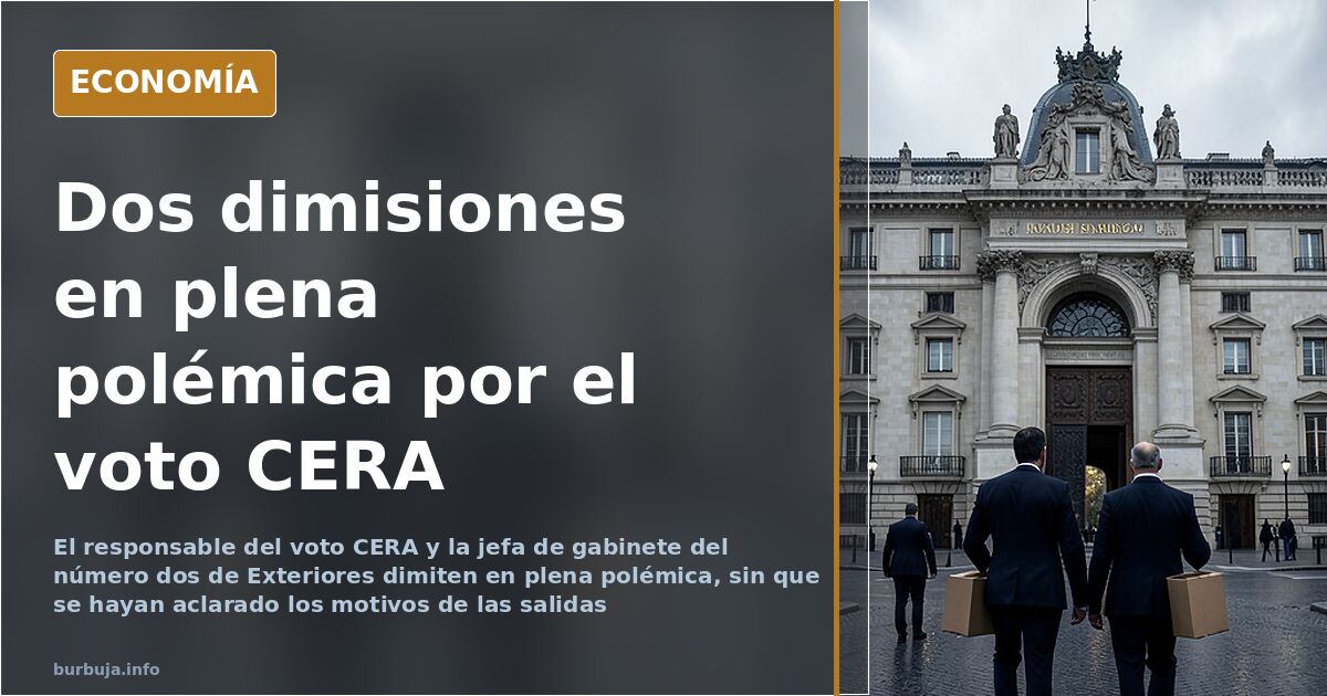 Dimiten el jefe del voto CERA y la jefa de gabinete del nº 2 de Exteriores