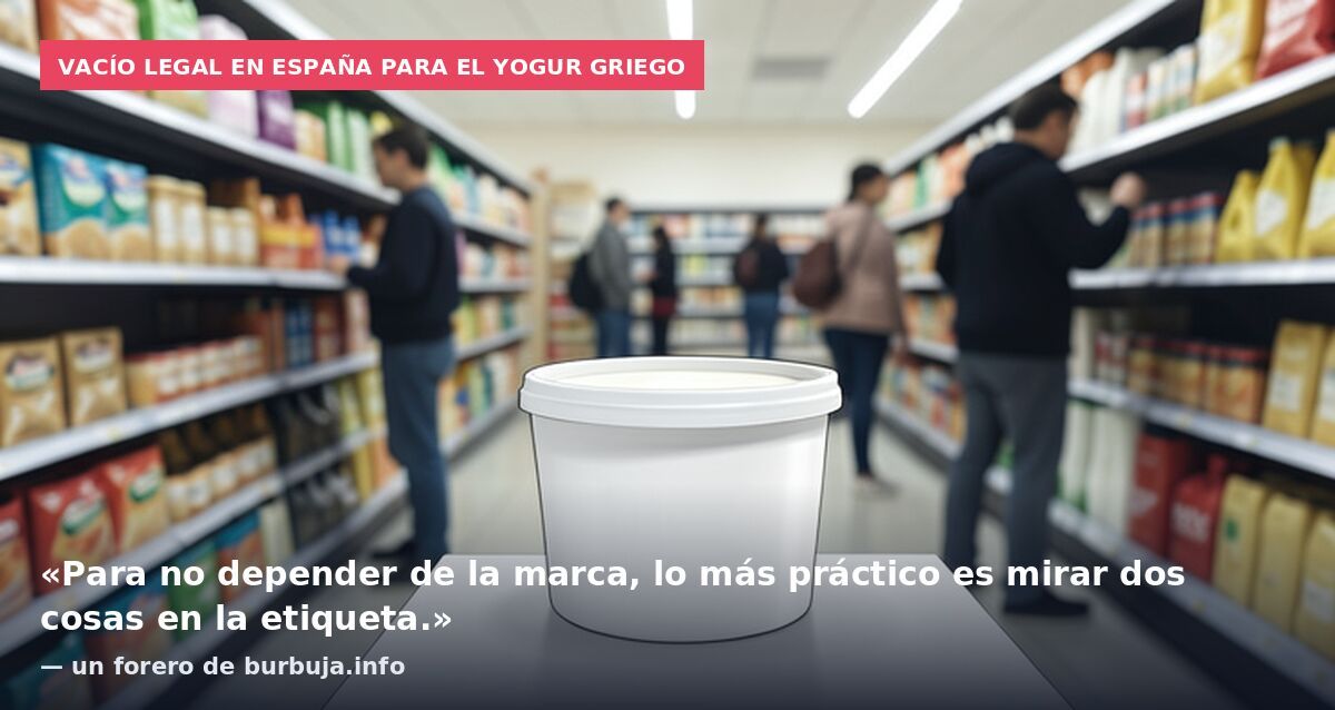 Vacío legal en España para el yogur griego: «Para no depender de la marca, lo más práctico es mirar dos cosas en la etiqueta.» — un forero de burbuja.info