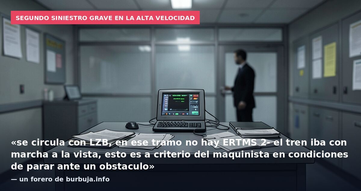 Segundo siniestro grave en la alta velocidad: «se circula con LZB, en ese tramo no hay ERTMS 2- el tren iba con marcha a la vista, esto es a criterio del maquinista en condiciones de parar ante un obstaculo» — un forero de burbuja.info