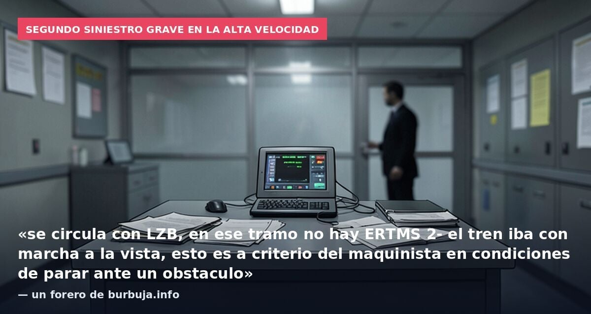 Segundo siniestro grave en la alta velocidad: «se circula con LZB, en ese tramo no hay ERTMS 2- el tren iba con marcha a la vista, esto es a criterio del maquinista en condiciones de parar ante un obstaculo» — un forero de burbuja.info
