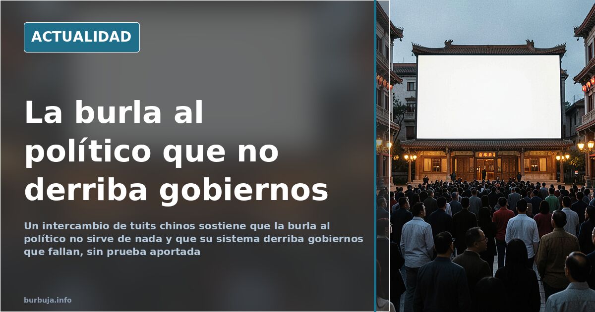 Pantalla de móvil con tuits traducidos sobre crítica política y elecciones entre China y Occidente