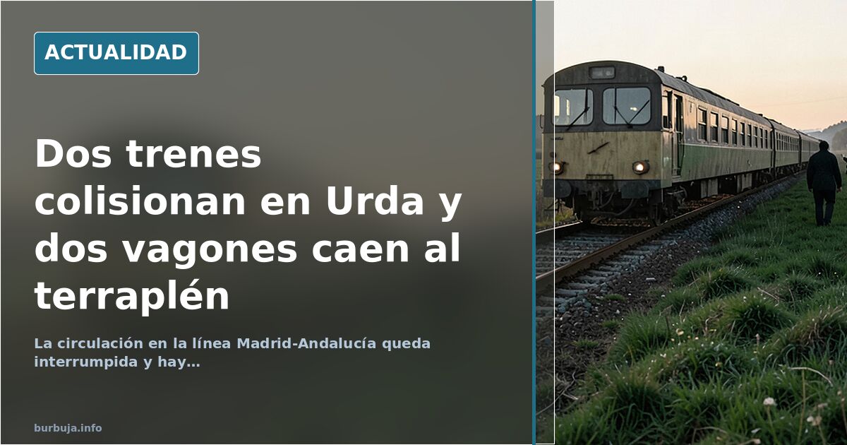 Colisión entre dos trenes en Urda (Toledo): dos vagones caen por un terraplén
