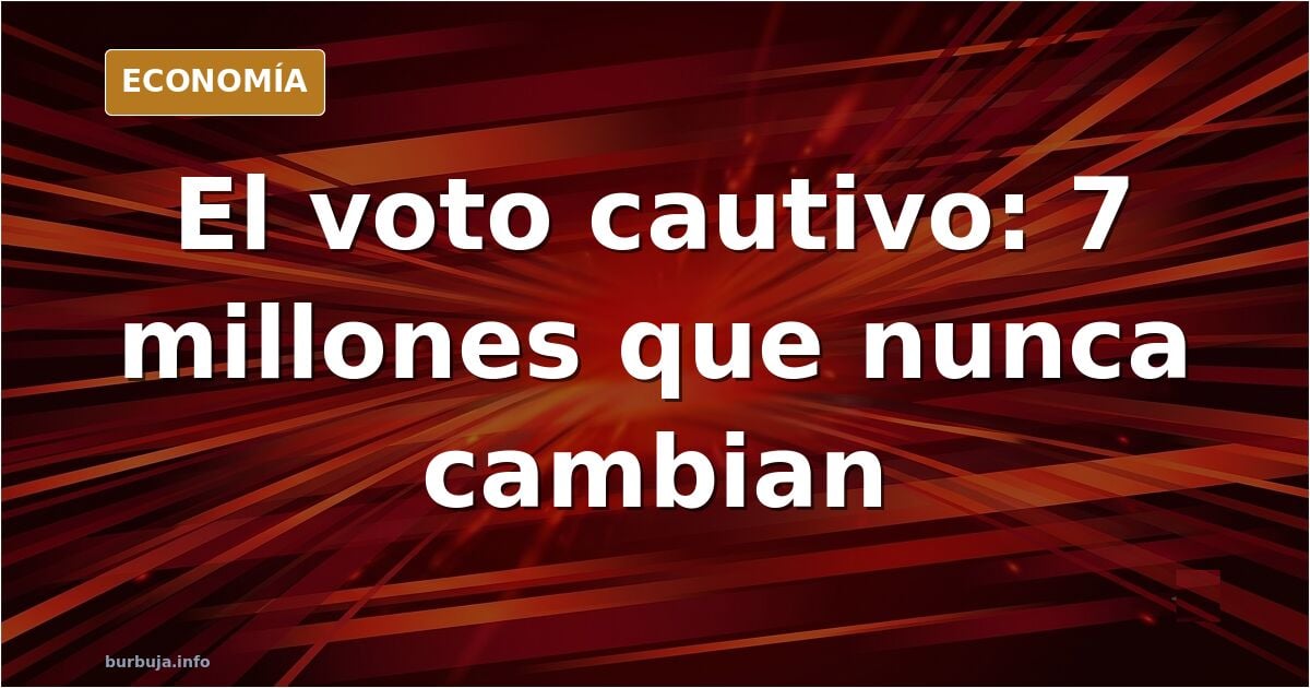 Urna y papeletas sobre una mesa que ilustran el voto cautivo y el bloque de siete millones de electores fieles