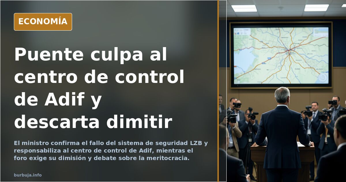 Puente culpa al centro de control de Adif y descarta dimitir