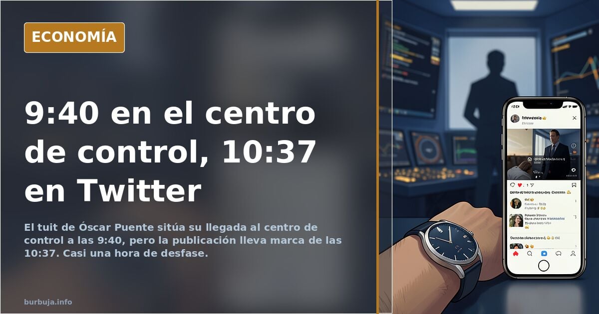 Puente y el centro de control: 9:40 frente al tuit de las 10:37