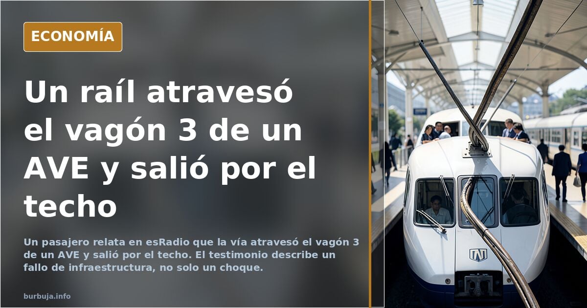 Vídeo del raíl atravesando el vagón saliendo por el techo
