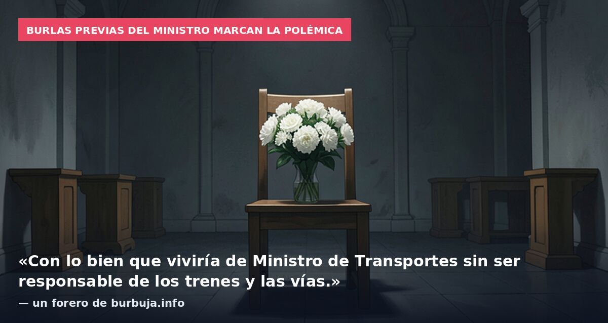 Burlas previas del ministro marcan la polémica: «Con lo bien que viviría de Ministro de Transportes sin ser responsable de los trenes y las vías.» — un forero de burbuja.info