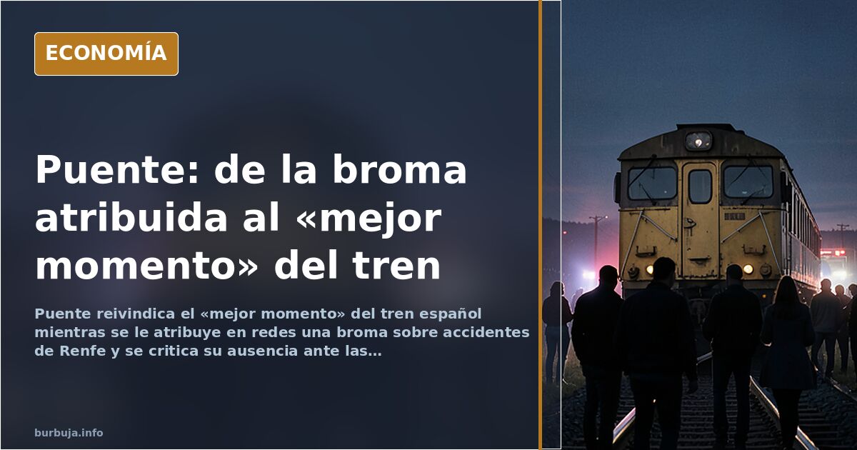 Puente defiende el tren y se le atribuye una broma sobre Renfe