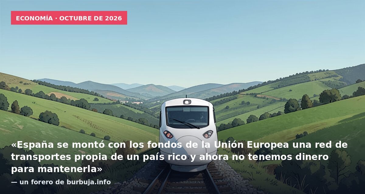 Economía · octubre de 2026: «España se montó con los fondos de la Unión Europea una red de transportes propia de un país rico y ahora no tenemos dinero para mantenerla» — un forero de burbuja.info