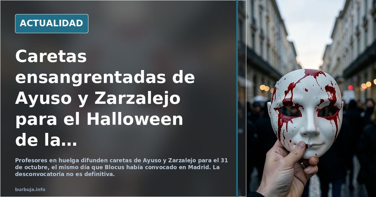 Éstas son las caretas que los profesores anti-Ayuso preparan para manifestarse el mismo día que Blocus en Madrid