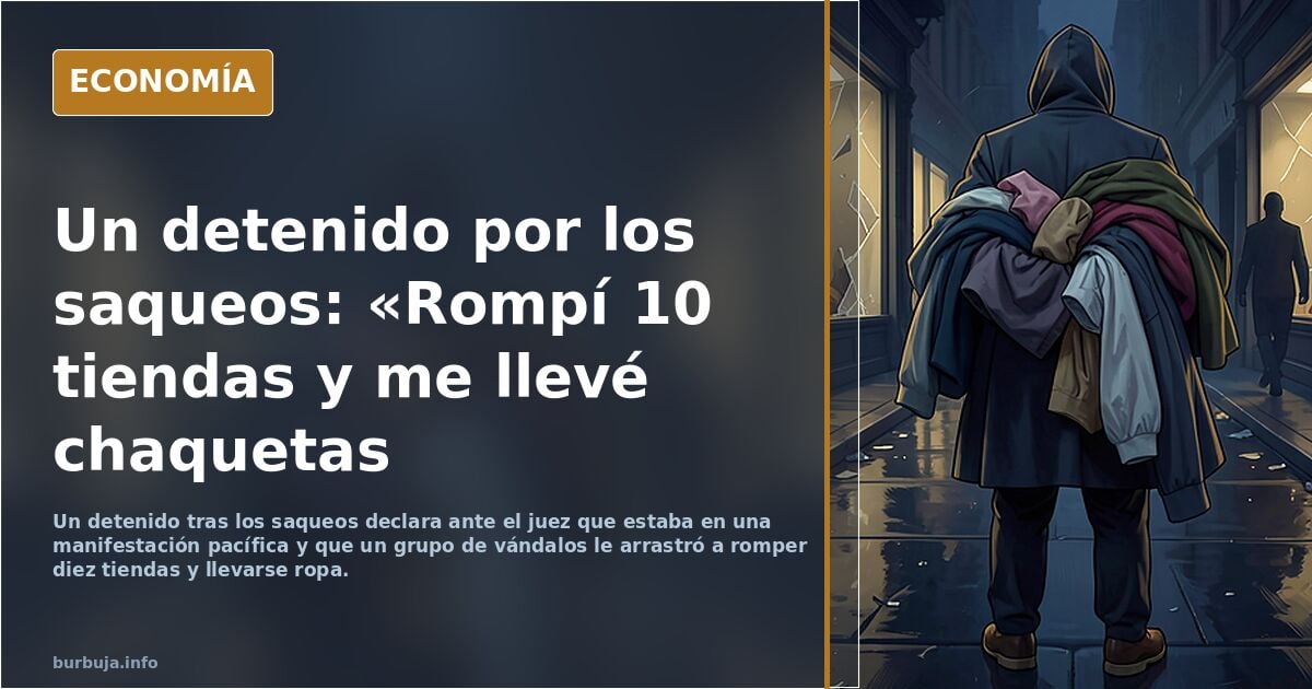 Uno de los implicados en los saqueos cuenta como robó