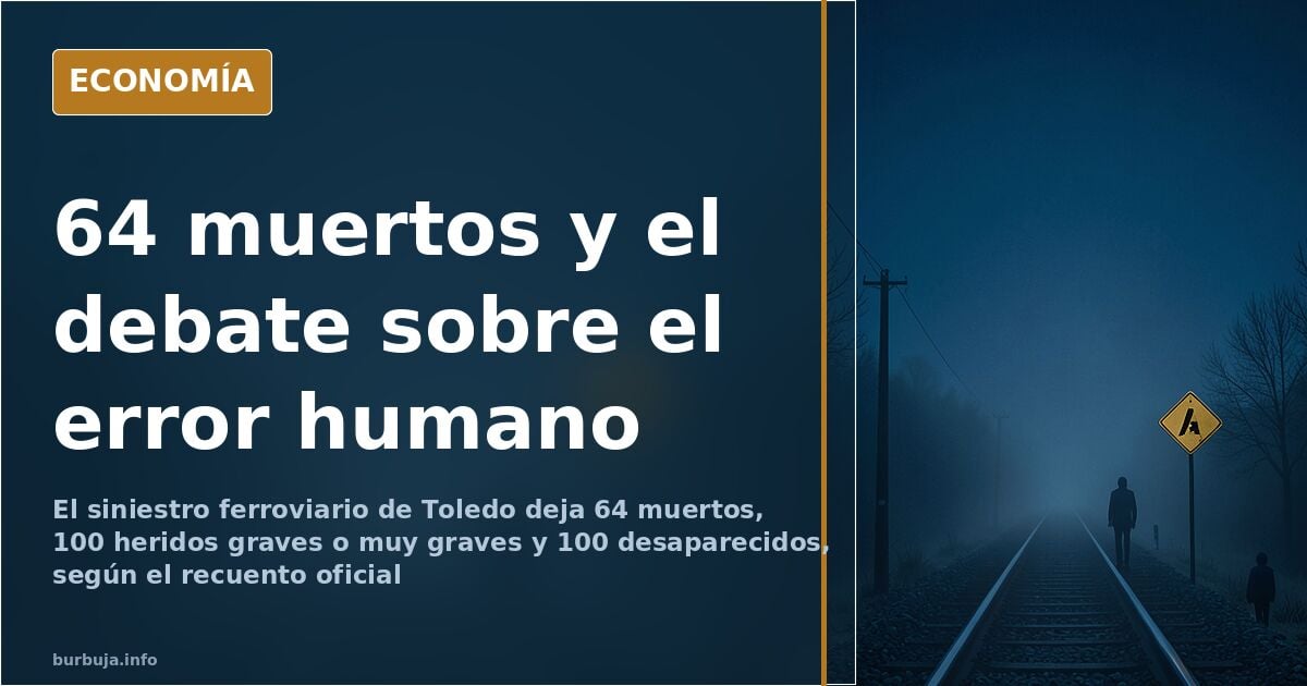 Tren siniestrado en la vía tras el accidente ferroviario de Toledo