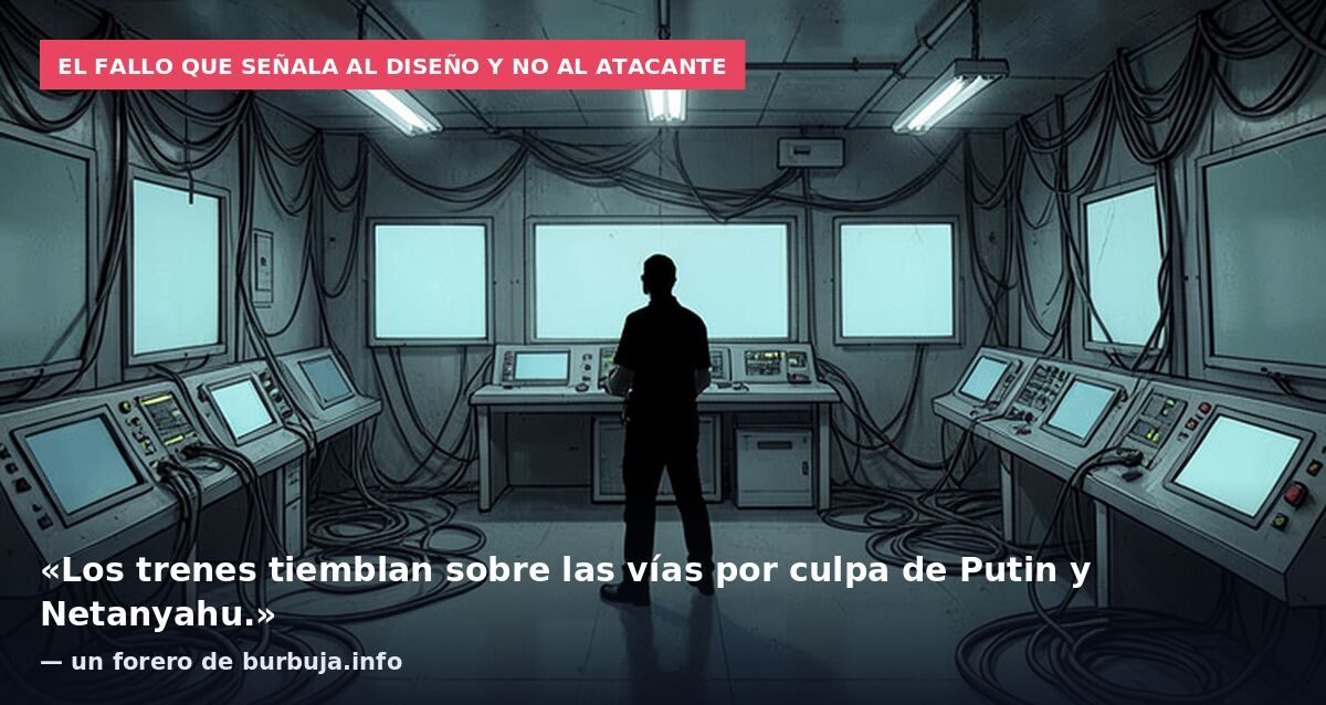 El fallo que señala al diseño y no al atacante: «Los trenes tiemblan sobre las vías por culpa de Putin y Netanyahu.» — un forero de burbuja.info