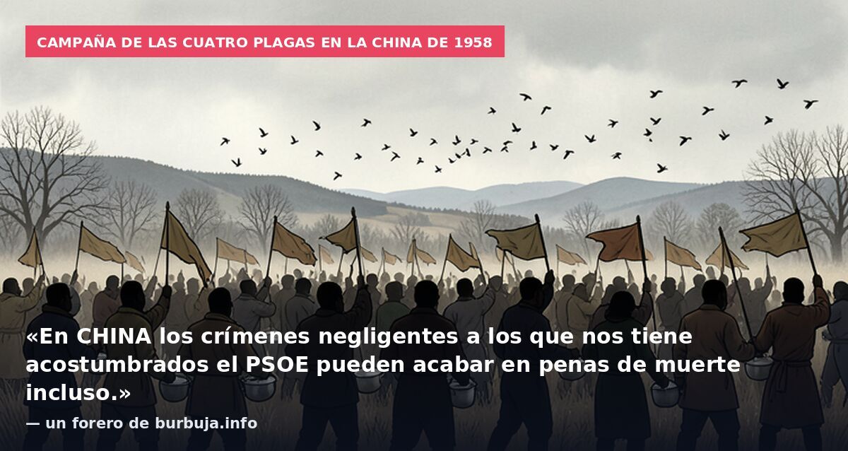 Campaña de las Cuatro Plagas en la China de 1958: «En CHINA los crímenes negligentes a los que nos tiene acostumbrados el PSOE pueden acabar en penas de muerte incluso.» — un forero de burbuja.info