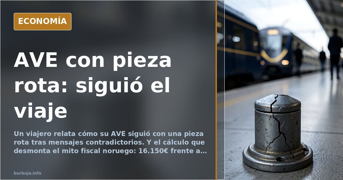 El AVE que siguió con una pieza rota y el mito fiscal noruego