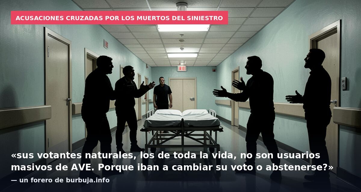 Acusaciones cruzadas por los muertos del siniestro: «sus votantes naturales, los de toda la vida, no son usuarios masivos de AVE. Porque iban a cambiar su voto o abstenerse?» — un forero de burbuja.info