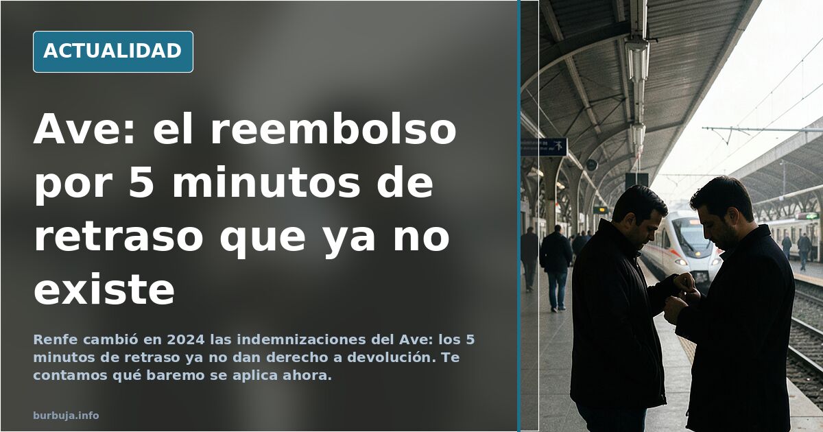 Ave te devolvía el dinero de tu billete si había 5 min de retraso