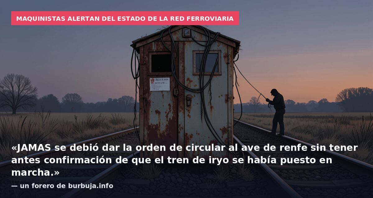 Maquinistas alertan del estado de la red ferroviaria: «JAMAS se debió dar la orden de circular al ave de renfe sin tener antes confirmación de que el tren de iryo se había puesto en marcha.» — un forero de burbuja.info