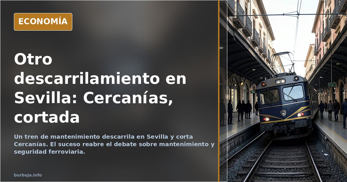 Descarrila un tren de mercancías en Sevilla y corta Cercanías