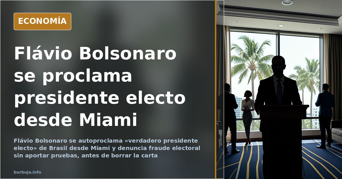 Flávio Bolsonaro se autoproclama presidente electo de Brasil desde Miami