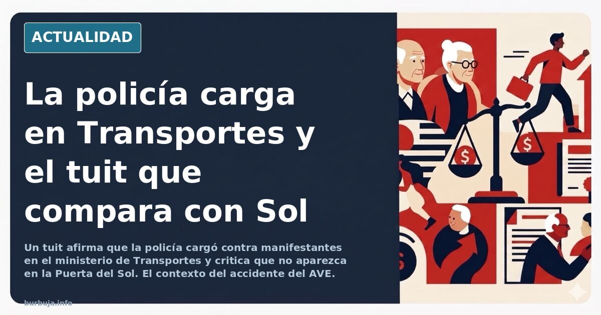 La policía cargando contra los manifestantes en el ministerio de transportes