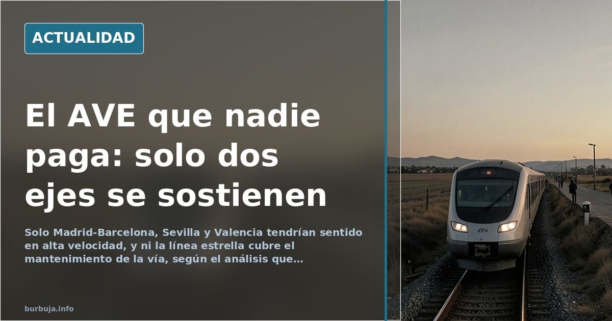El AVE que no se paga solo: solo dos ejes cubren costes y el resto es déficit