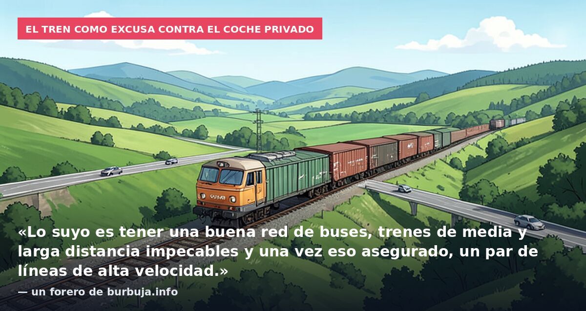 El tren como excusa contra el coche privado: «Lo suyo es tener una buena red de buses, trenes de media y larga distancia impecables y una vez eso asegurado, un par de líneas de alta velocidad.» — un forero de burbuja.info