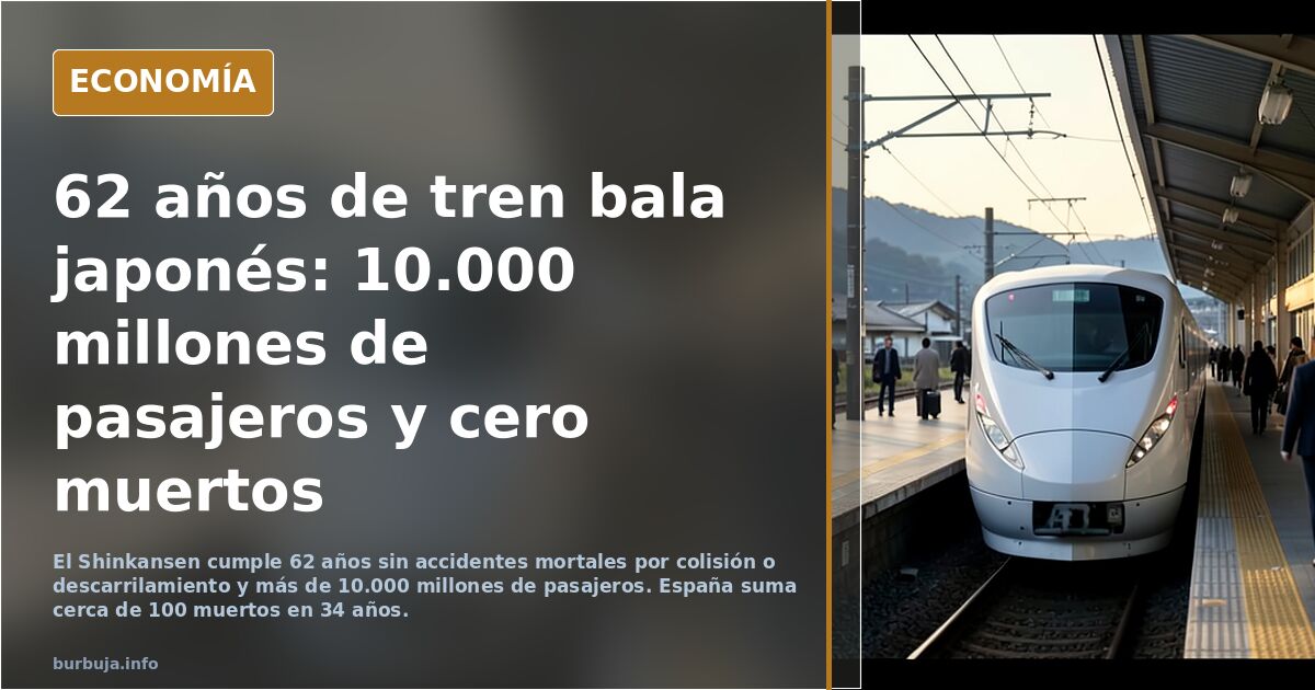 Cuando los que gestionan no son socialistas. Tren bala japonés : 10.000 millones de pasajeros y 0 accidentes mortales.