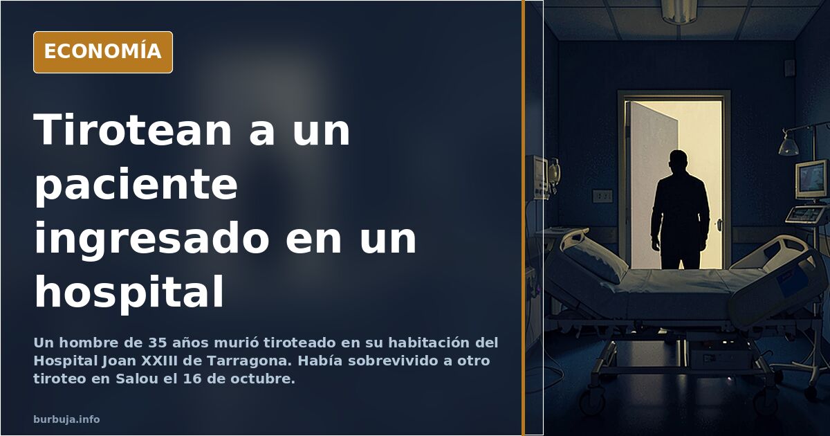 Ilustración editorial de la fachada de un hospital nocturno con la entrada de urgencias iluminada y una habitación en penumbr