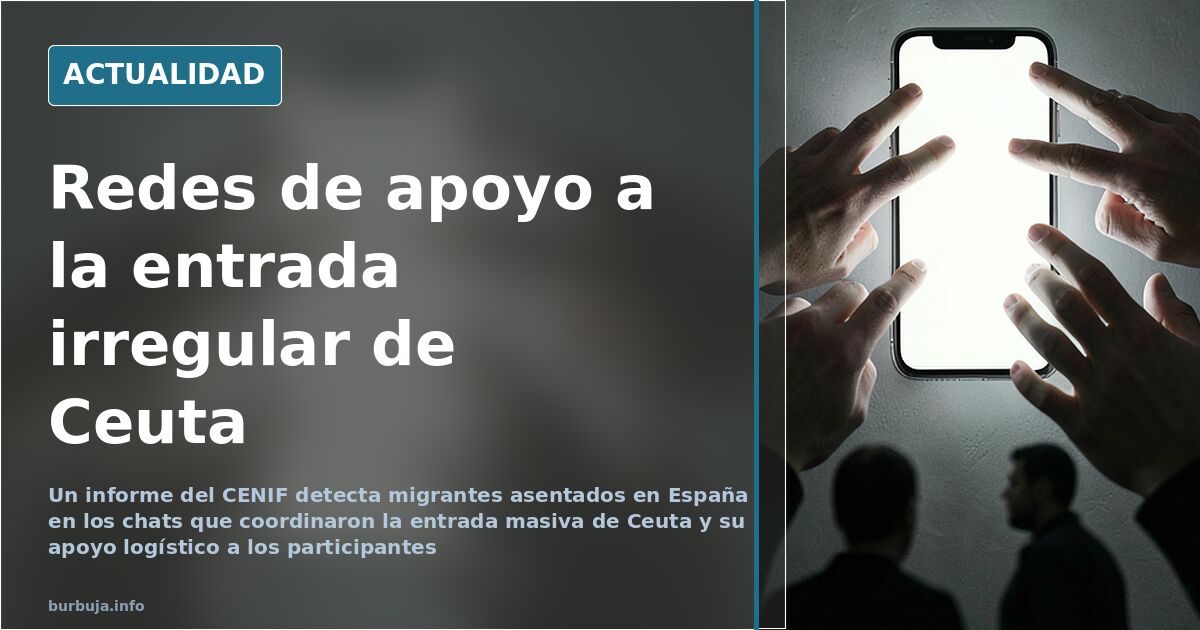 Interior de una comisaría con agentes revisando pantallas de teléfonos móviles y mapas de la frontera de Ceuta