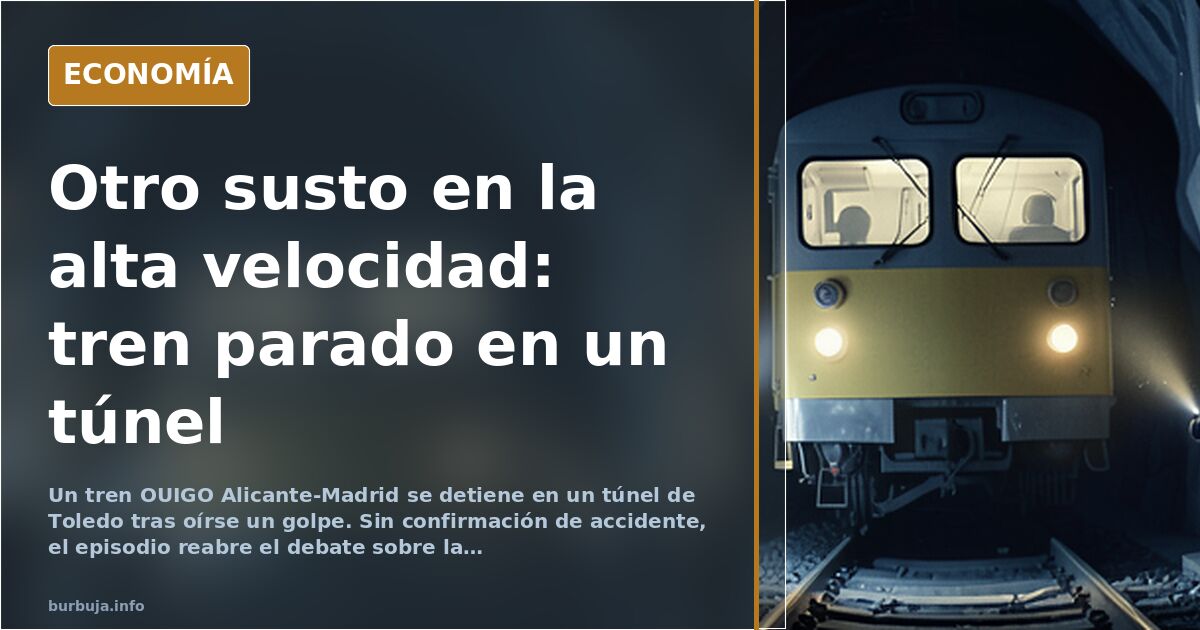 Un tren OUIGO se detiene en un túnel de Toledo tras oírse un golpe