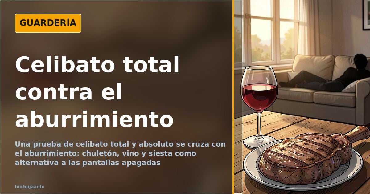Hombre de mediana edad cenando solo un chuletón con vino, escena sobre el aburrimiento y las pruebas de resistencia