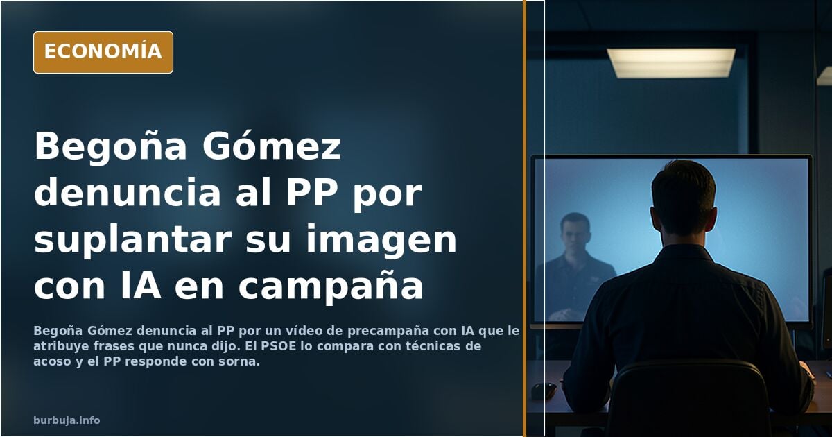 BOOOOOOOM: BEGOÑA GOMEZ acaba de DENUNCIAR AL PP por SUPLANTAR SU IMAGEN (generada con INTELIGENCIA ARTIFICIAL) en la campaña......