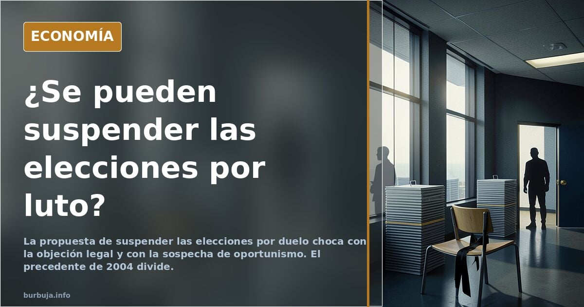 Ilustración editorial de urnas electorales cubiertas con un lazo negro en señal de duelo