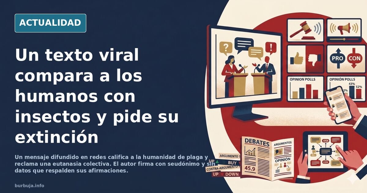Veo a los humanos —vosotros— muy inferiores a los insectos.