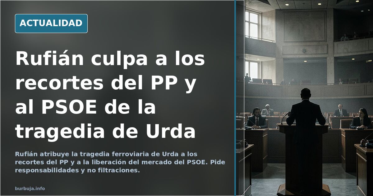 Rufián dice que "los únicos nombres y apellidos" de la tragedia ferroviaria en Urda "son los recortes en inversión del PP"