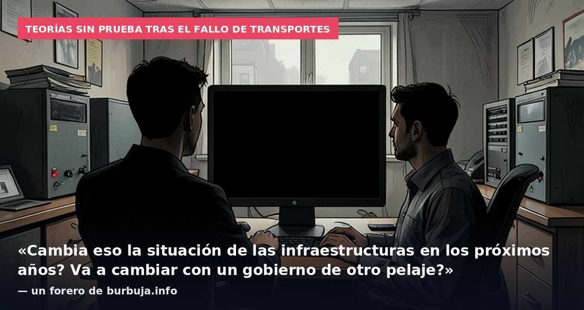 Teorías sin prueba tras el fallo de Transportes: «Cambia eso la situación de las infraestructuras en los próximos años? Va a cambiar con un gobierno de otro pelaje?» — un forero de burbuja.info