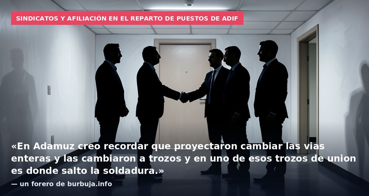 Enchufes de INECO o TRAGSA copan ADIF. Mucha parte de la plantilla son enchufes sin rigor.