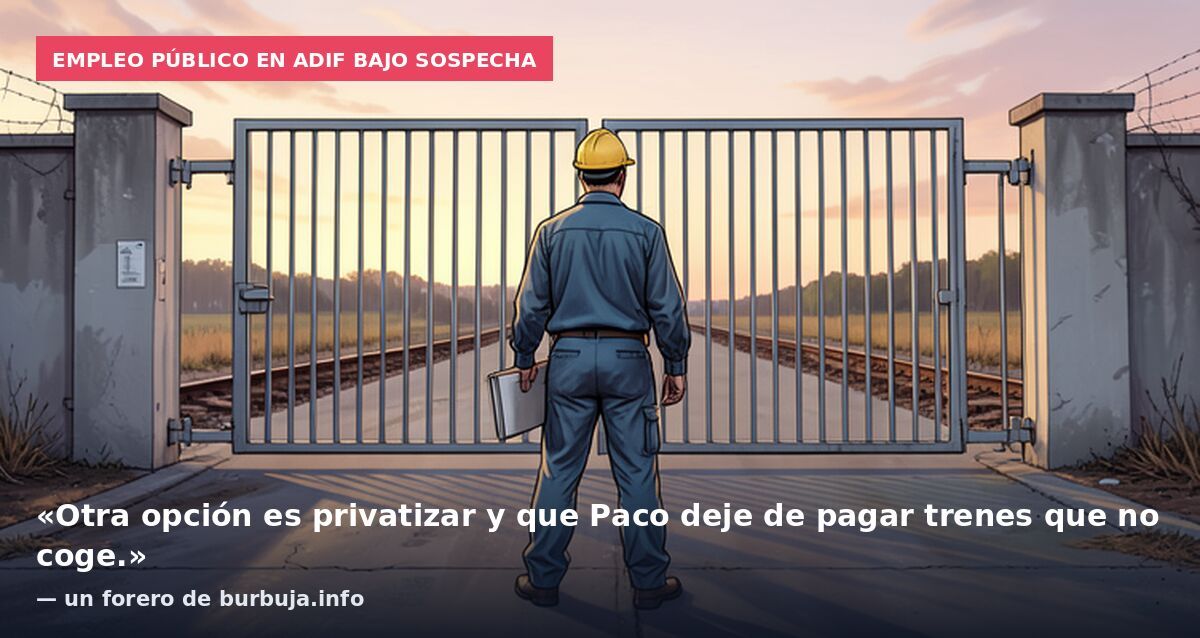 Empleo público en ADIF bajo sospecha: «Otra opción es privatizar y que Paco deje de pagar trenes que no coge.» — un forero de burbuja.info