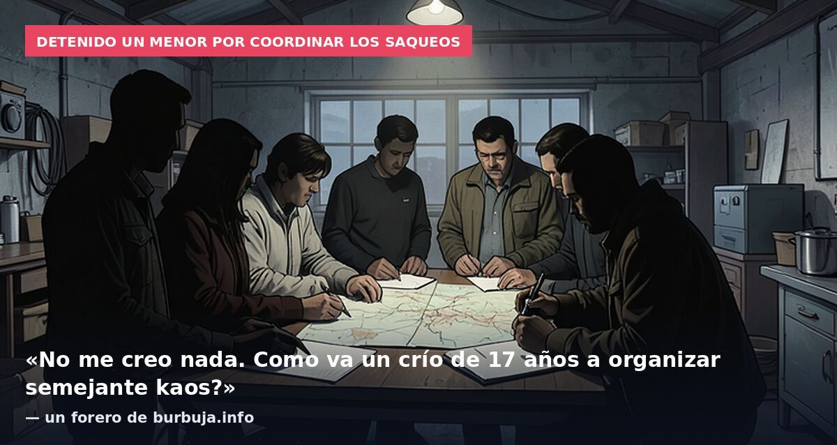 Detenido un menor por coordinar los saqueos: «No me creo nada. Como va un crío de 17 años a organizar semejante kaos?» — un forero de burbuja.info
