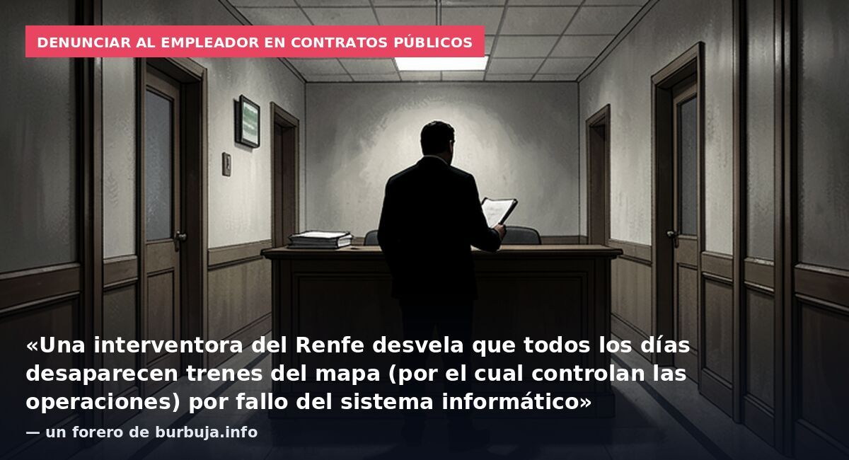Denunciar al empleador en contratos públicos: «Una interventora del Renfe desvela que todos los días desaparecen trenes del mapa (por el cual controlan las operaciones) por fallo del sistema informático» — un forero de burbuja.info