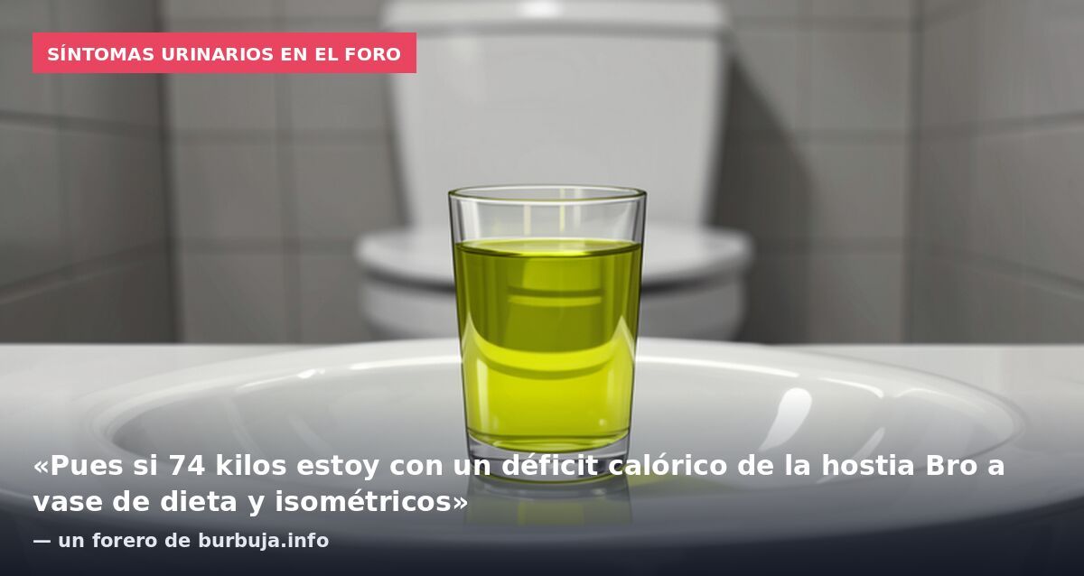 Síntomas urinarios en el foro: «Pues si 74 kilos estoy con un déficit calórico de la hostia Bro a vase de dieta y isométricos» — un forero de burbuja.info