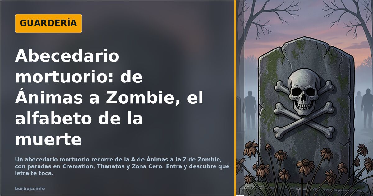 Ambientación mortuoria por la Noche de los Muertos. Abecedario mortuorio