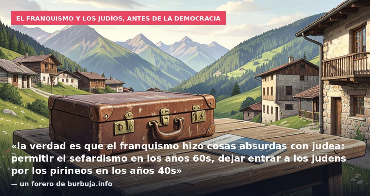 El franquismo y los judíos, antes de la democracia: «la verdad es que el franquismo hizo cosas absurdas con judea: permitir el sefardismo en los años 60s, dejar entrar a los judens por los pirineos en los años 40s» — un forero de burbuja.info
