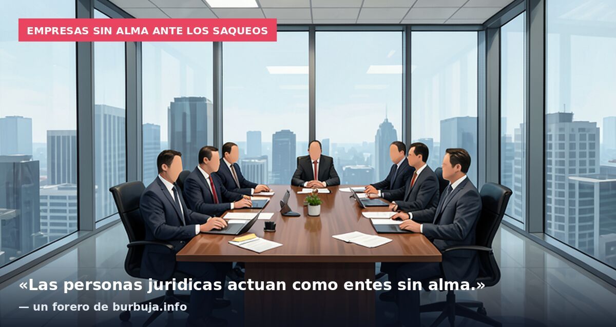 Empresas sin alma ante los saqueos: «Las personas juridicas actuan como entes sin alma.» — un forero de burbuja.info