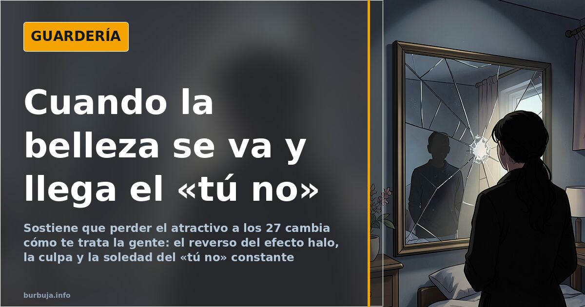 Ilustración de un hombre calvo de mediana edad ante un espejo, imagen del efecto halo perdido y del paso del tiempo