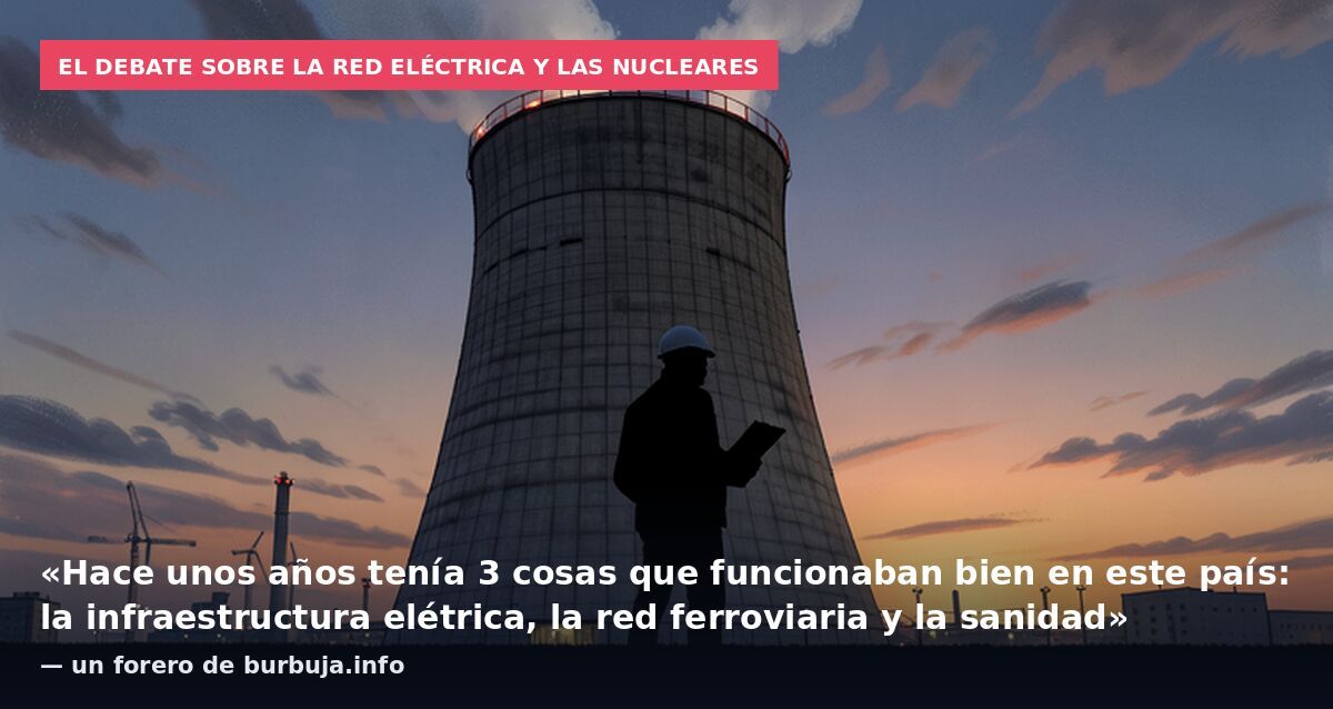 El debate sobre la red eléctrica y las nucleares: «Hace unos años tenía 3 cosas que funcionaban bien en este país: la infraestructura elétrica, la red ferroviaria y la sanidad» — un forero de burbuja.info