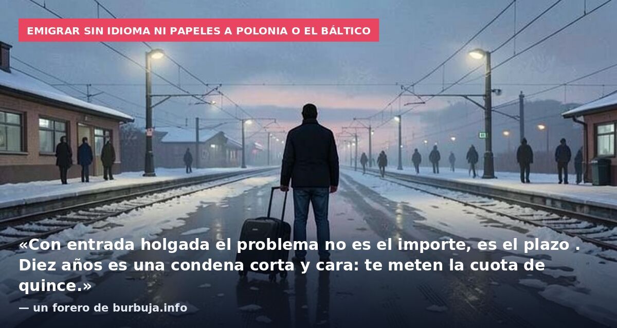 Emigrar sin idioma ni papeles a Polonia o el Báltico: «Con entrada holgada el problema no es el importe, es el plazo . Diez años es una condena corta y cara: te meten la cuota de quince.» — un forero de burbuja.info
