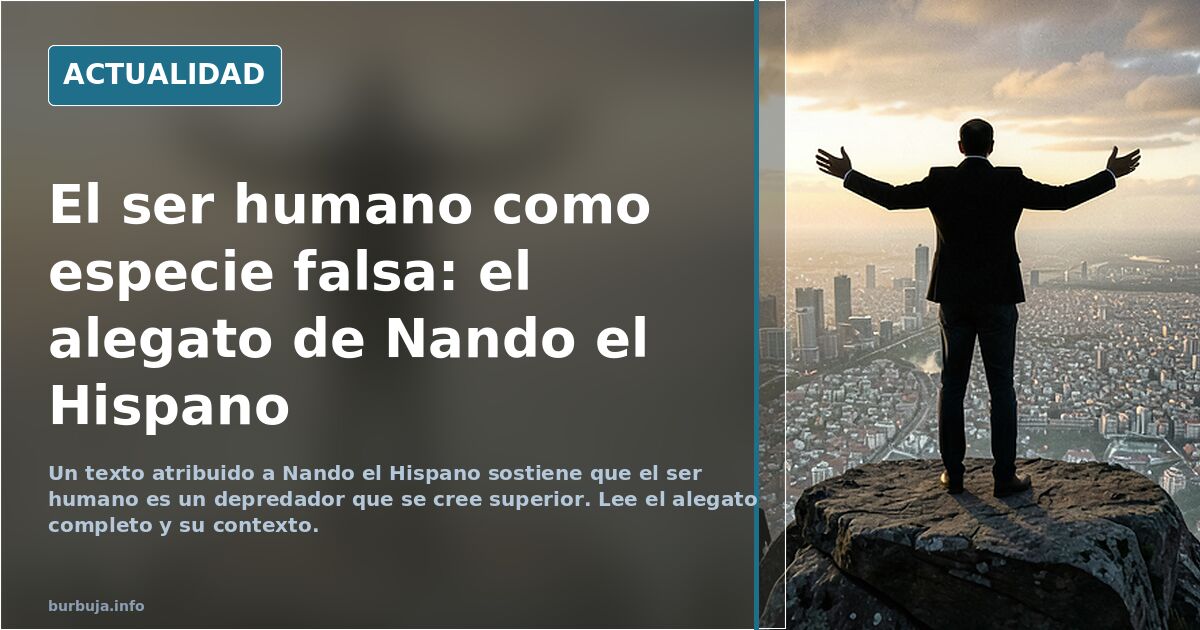 NANDO LO SABETratado sobre la falsedad del bichejo bípedo y la clausura del ser humano.